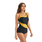 Damen Sportlicher Einteiler Badeanzug mit modernem Farbdesign R&B