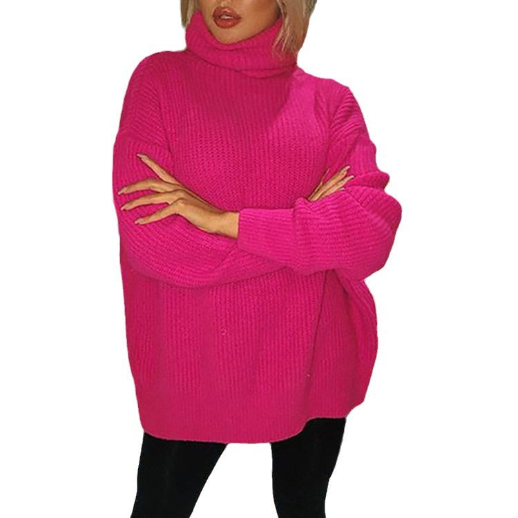 Damen Grobstrick Rollkragenpullover mit oversize Passform R&B