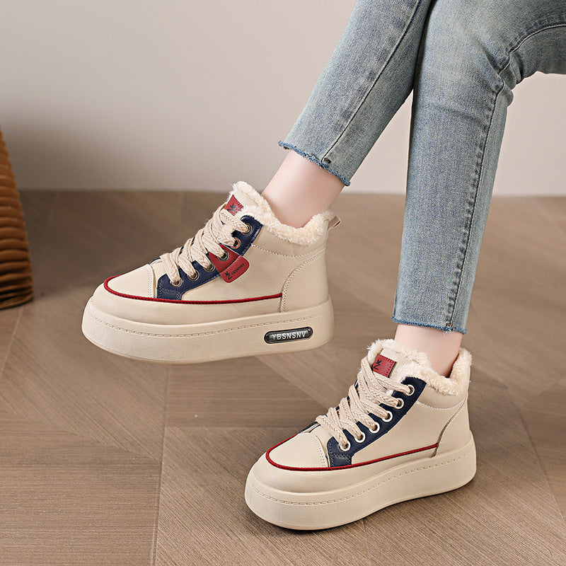 Damen Winterliche High-Top Sneakers mit kuscheligem Innenfutter und dämpfender Sohle R&B