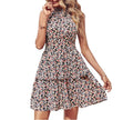 Damen Sommerliches Kleid mit fließendem Rock und floralem Design R&B