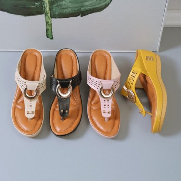 Damen Wedge-Pantoletten mit modischem Dekor und ergonomischem Design R&B