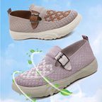 Damen Komfortable Slip-On Freizeitschuhe mit modischem Riemen R&B