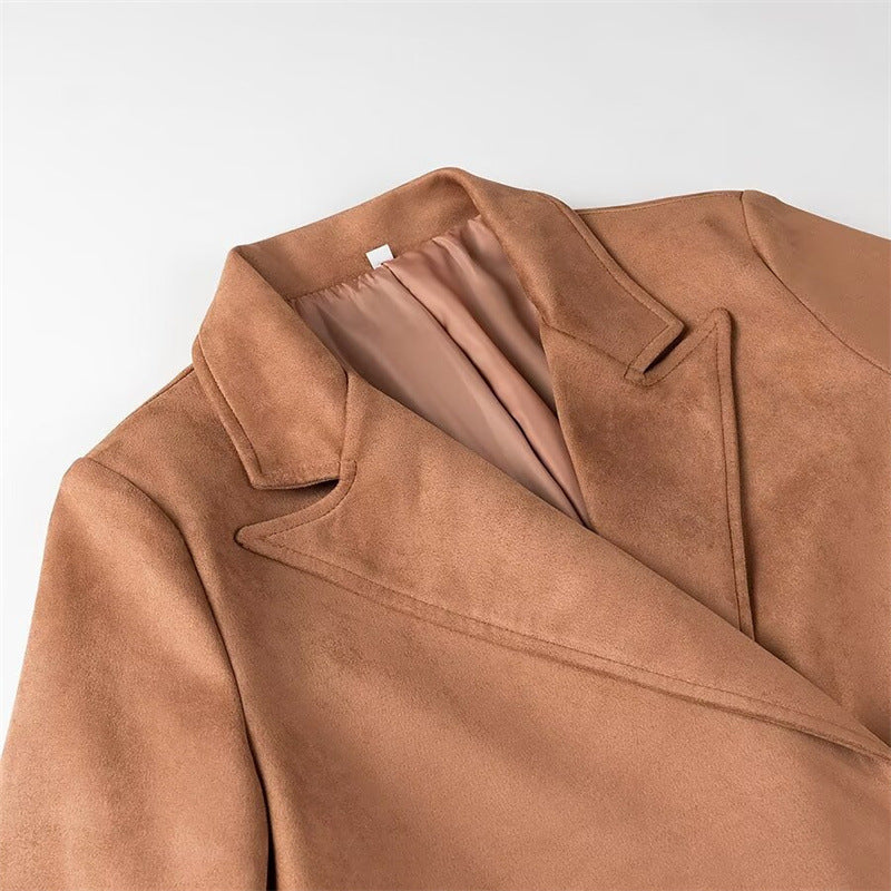 Damen eleganter doppelreiher Wollmantel R&B