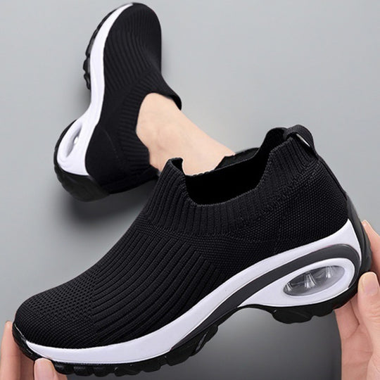 Damen Komfortable Slip-On Sneakers mit atmungsaktiver Strickoberfläche R&B
