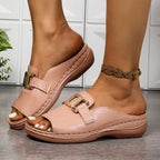 Damen Komfortable Riemensandalen mit elegantem Schnallen-Detail R&B