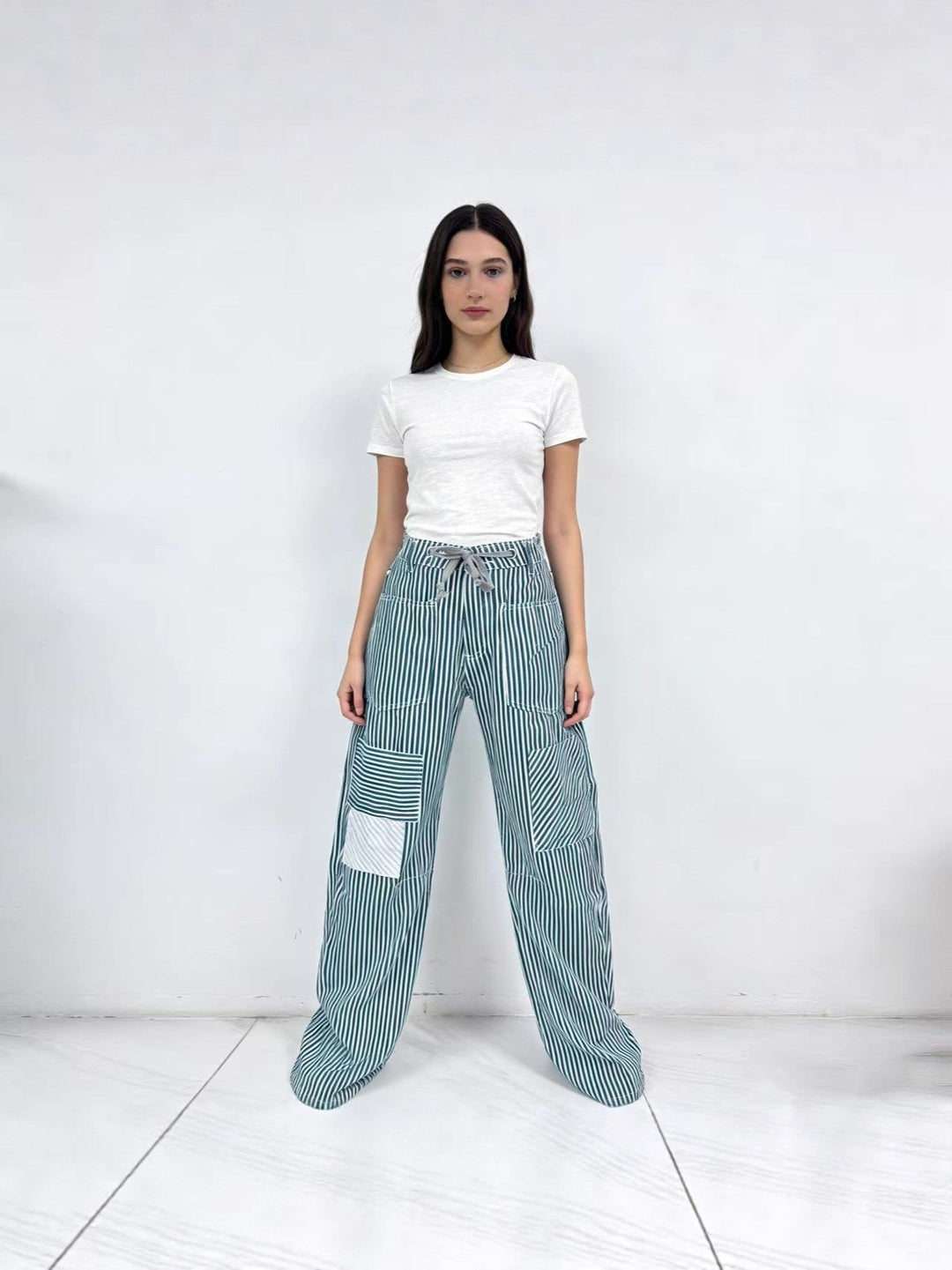 Damen weite Cargo-Hose mit praktischen Taschen und einzigartigem Design R&B