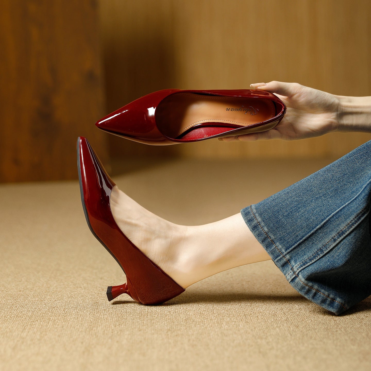 Damen elegante Pumps mit stilvollem Kittelsabsatz