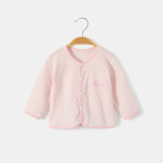 Unisex nan soft organische Baumwolle Snap-Front strukturierte Babystrickjacke mit gesticktem Teddy R&B