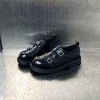 Damen elegante Doppel-Schnallen-Mokassins mit klassischem Broguemuster R&B