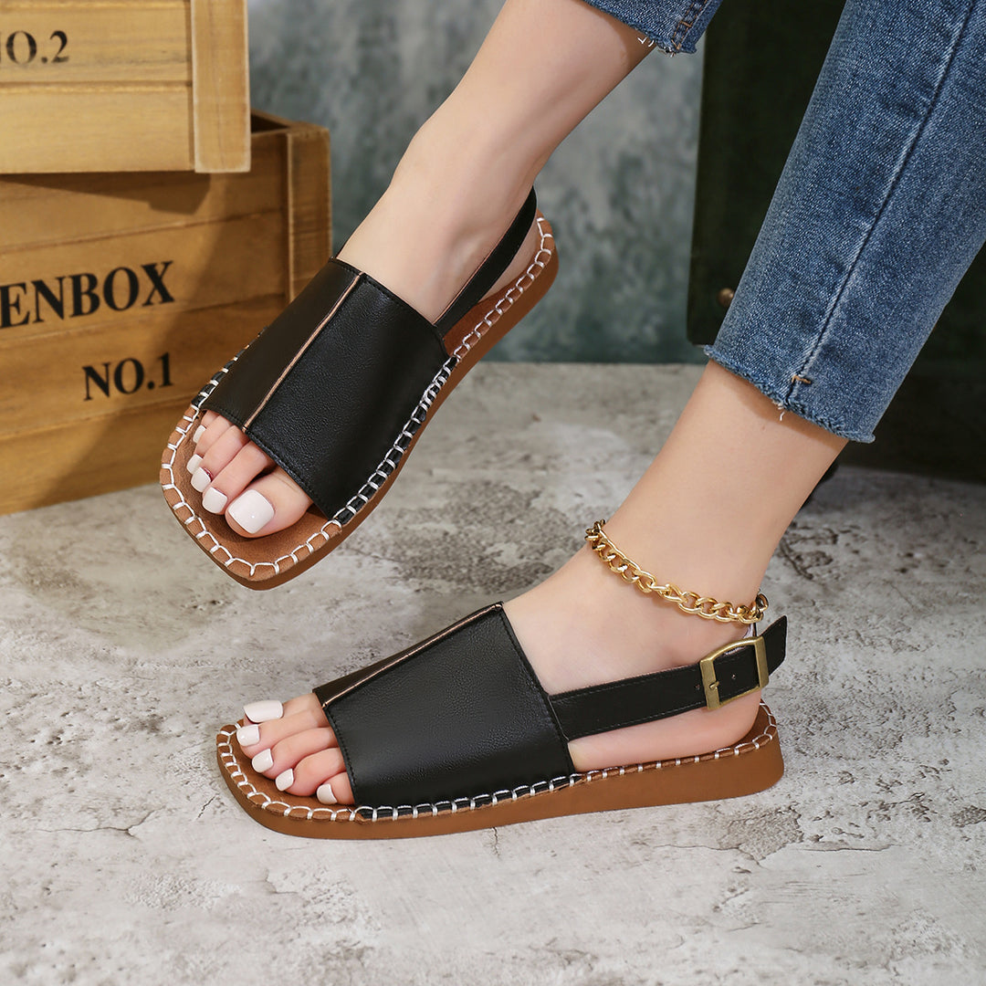 Damen Modische Riemensandalen mit eleganter Schnallenverzierung und gepolsterter Fußbettung R&B