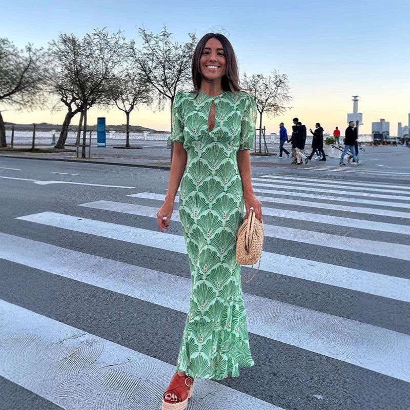 Damen Maxikleid mit frischem Blumendesign und lässigem Schnitt R&B