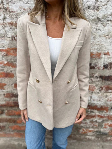 Damen eleganter und bequemer Blazer mit doppelter Knopfleiste R&B