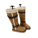 Damen Fleecegefütterte Winterstiefel mit eleganten Riemen und rutschfester Sohle R&B