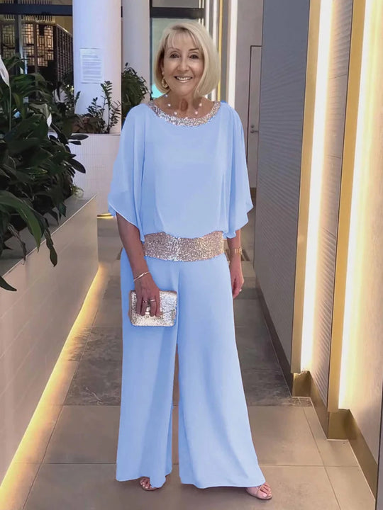 Damen eleganter und luftiger Overall mit glitzerndem Bund R&B