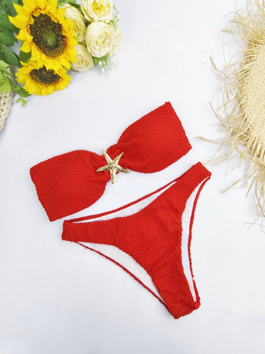Damen Bikini-Set mit eleganter Schleifenverzierung und verstellbaren Trägern R&B