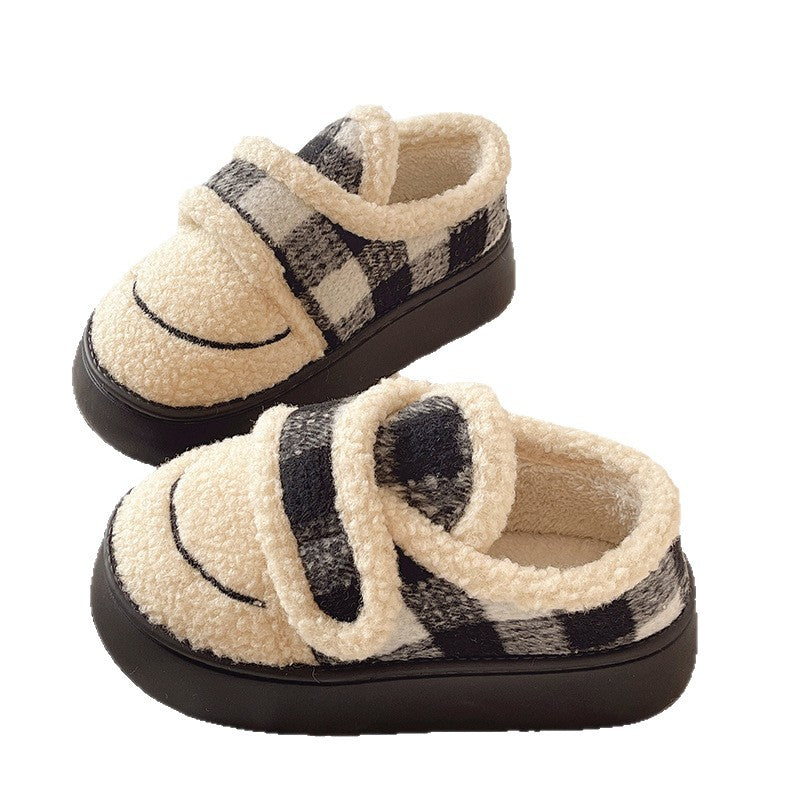 Damen Hausschuhe mit klettbarem Riemen und kuscheligem Fleece EB