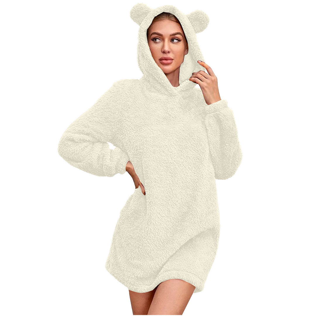 Damen Kuscheliger Hoodie mit Bärenohren R&B