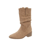 Damen modische Stiefel mit lässigem Falten-Design R&B