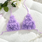 Damen Triangel-Bikinioberteil mit Blumenapplikationen R&B