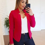 Damen Eleganter Slim-Fit Blazer mit offenem Kragen und langen Ärmeln R&B
