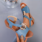 Damen Wedge-Sandalen mit verstellbarem Riemendesign und modischem Anhänger R&B
