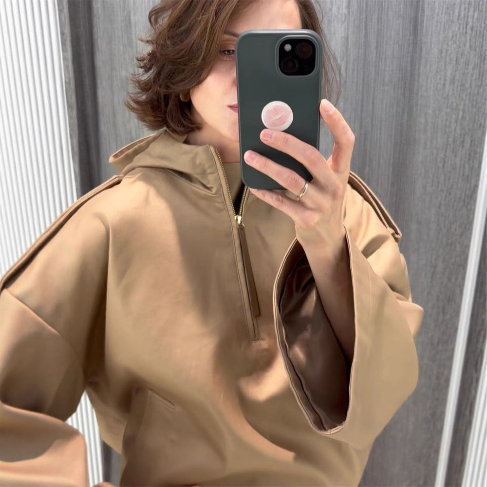 Damen oversized Fleecejacke mit praktischen Taschen R&B