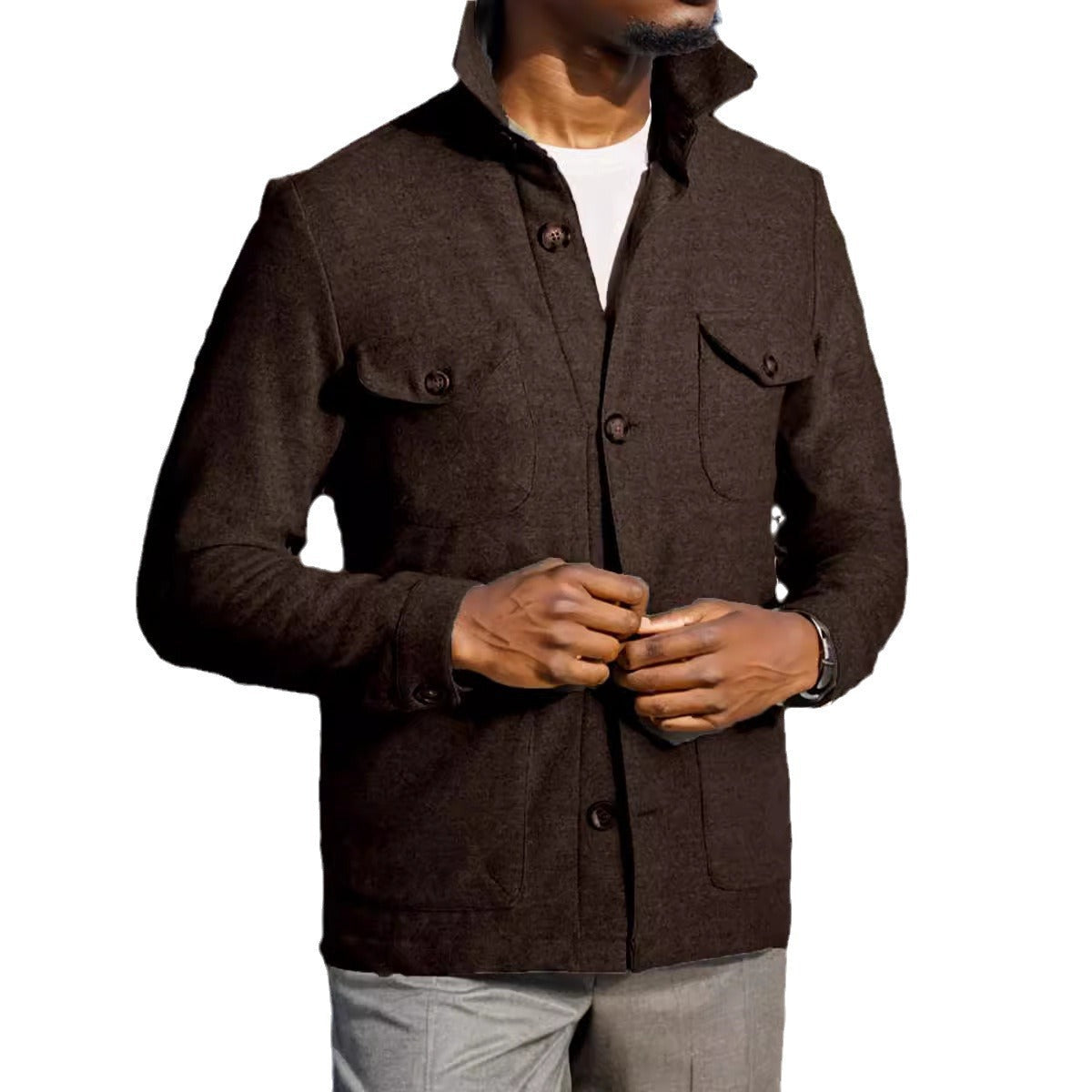 Herren Funktionsjacke mit hochschließendem Kragen und praktischen Taschen R&B