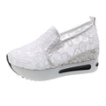 Damen Slip-On Sneakers mit eleganter Spitzenoberfläche und bequemer Dämpfung R&B