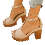 Damen Trendige und komfortable Plateau-Sandalen mit offener Zehenpartie R&B