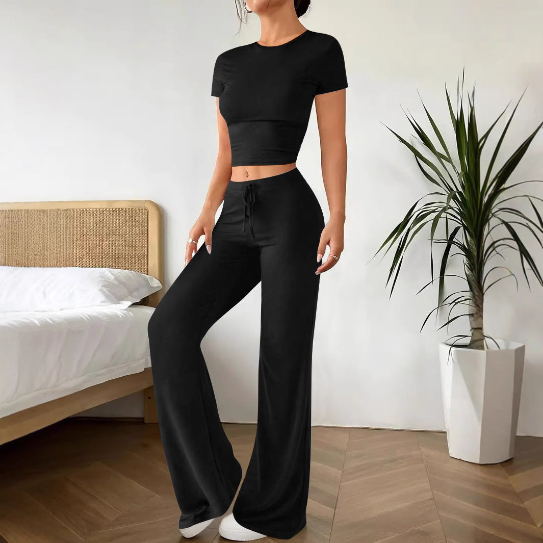 Damen lässiges Oberteil und weite Hose Set R&B