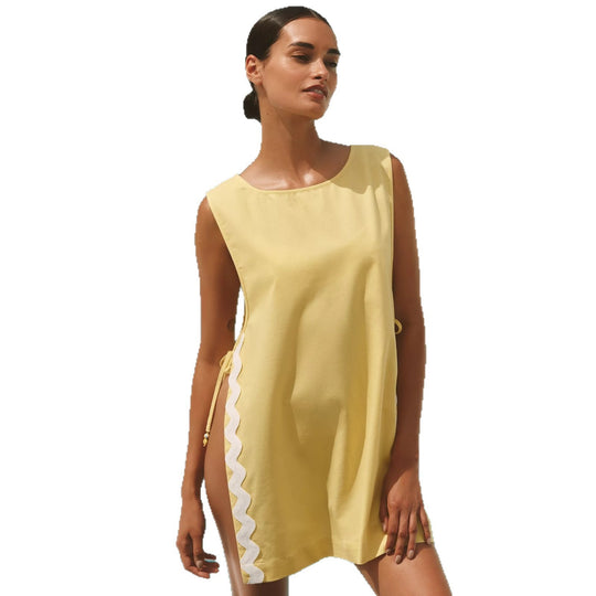 Damen lässiges Sommerkleid mit seitlichen Bindebändern R&B