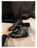 Damen Winterstiefel mit kuscheligem Innenfutter und modischer Schnürung R&B