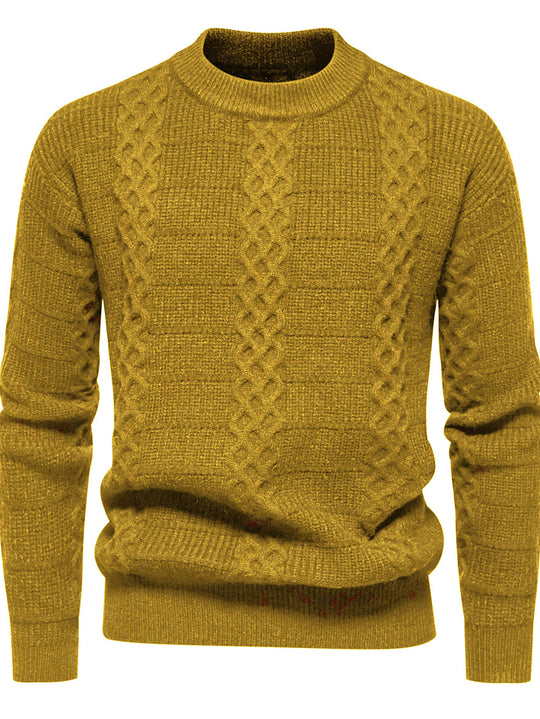 Herren Strukturierter Strickpullover mit hohem Kragen R&B