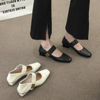Damen elegante Mary Jane Ballerinas mit modischer Schnalle und komfortablem Fußbett R&B