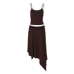 Damen Lässiges Sommerkleid mit asymmetrischem Saum und verstellbaren Trägern R&B