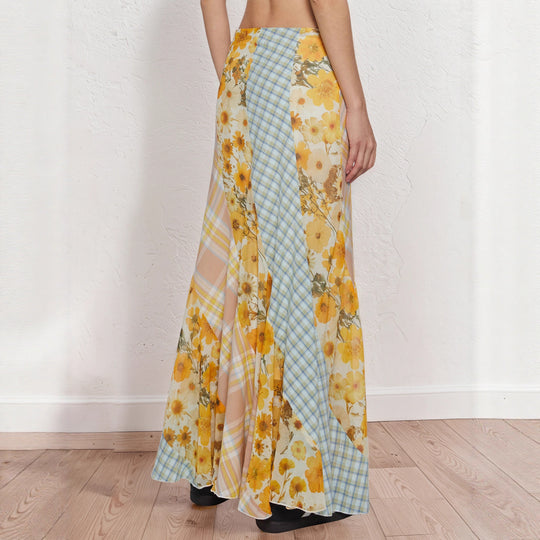 Damen Maxirock mit floralem Design und verspielten Farben R&B
