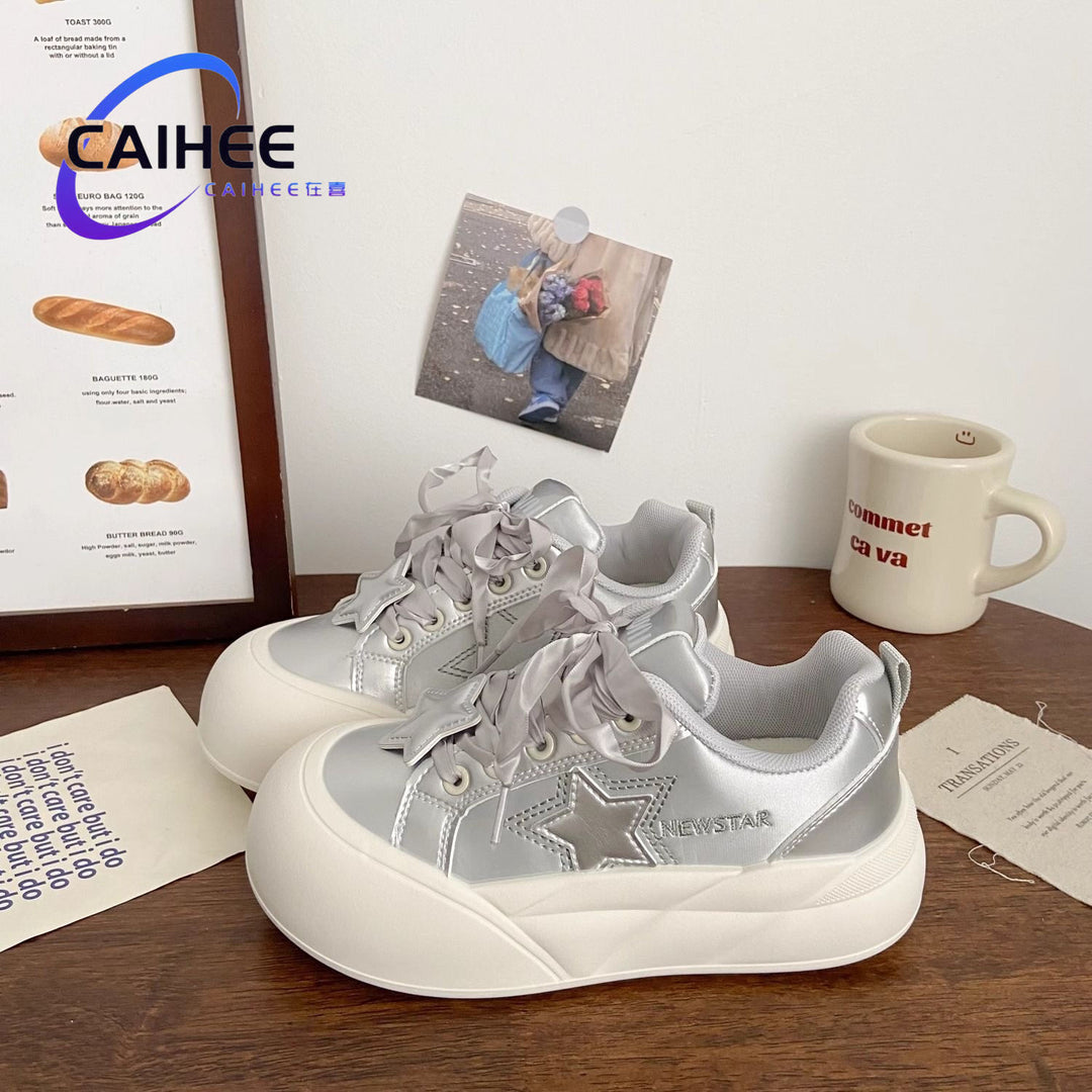 Damen Sportliche Sneakers mit modischem Design und dicker Laufsohle R&B