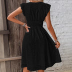 Damen Wickelkleid mit Rüschendetails und figurschmeichelndem Schnitt R&B