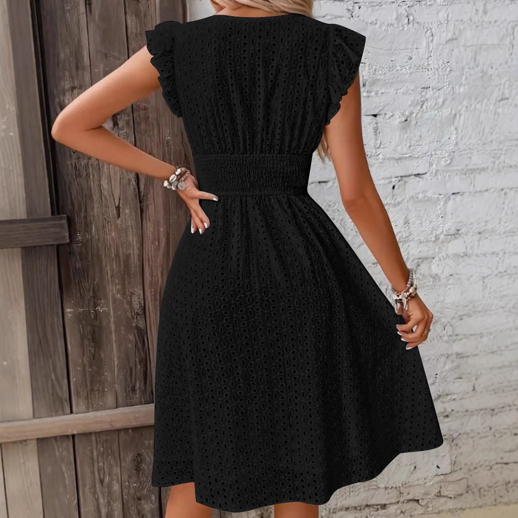 Damen Wickelkleid mit Rüschendetails und figurschmeichelndem Schnitt R&B