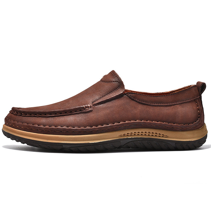 Herren Bequeme Slipper aus hochwertigem Leder mit rutschfester Sohle R&B