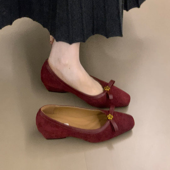 Damen elegante Ballerinas mit dekorativer Schleife R&B