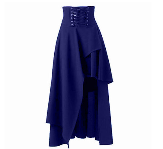 Damen Eleganter asymmetrischer Rock mit Schnürung R&B