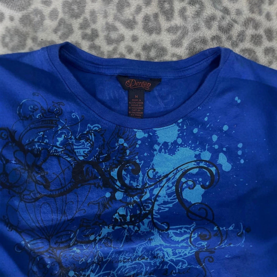 Damen Grafik-Print T-Shirt mit urbanem Kunstdesign R&B