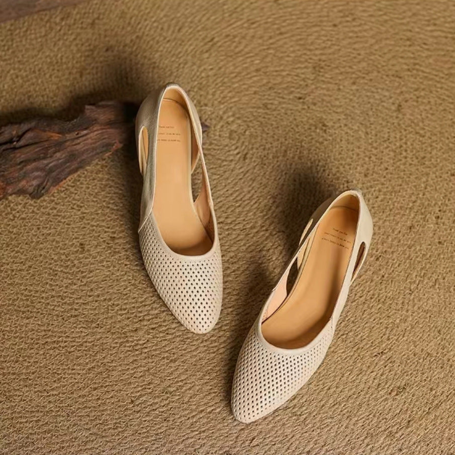 Damen elegante Ballerinas mit atmungsaktivem Lochdesign R&B