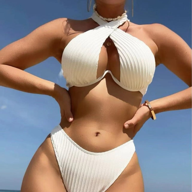 Damen Design-Bikini mit gekreuztem Oberteil R&B
