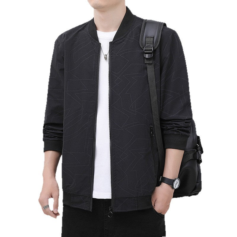Herren leichte Bomberjacke mit sportlichem Schnitt und praktischen Reißverschluss-Taschen R&B