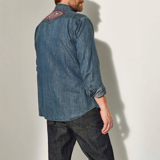 Herren Jeanshemden mit attraktivem Stickdesign R&B