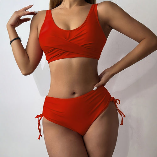 Damen Sportliches Bikini-Set mit Wickel-Design R&B
