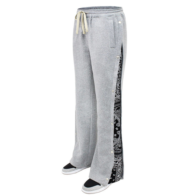 Herren Freizeit-Sporthose mit seitlichen Druckdetails und elastischem Bund R&B