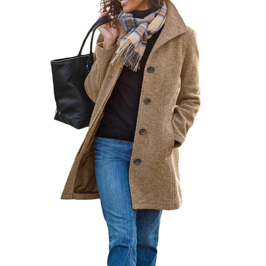 Damen eleganter Wollmantel R&B